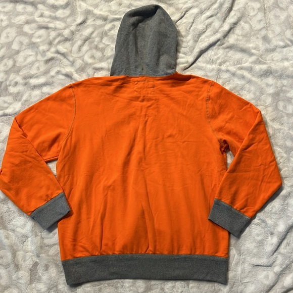 American Eagle Logo Hoodie Hooded Sweatshirt Classic Fit Size XXL Gray Orange - Picture 5 of 7